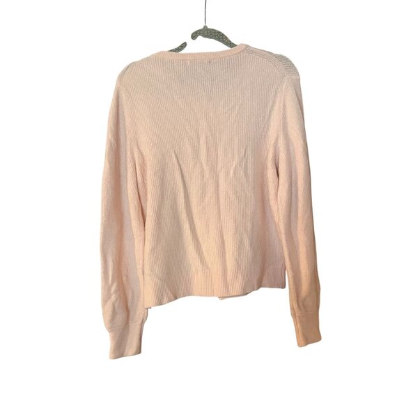 J. Crew Pink Merino Wool Alpaca Cardigan Womens Jeweled Button Down Size Large - Picture 2 of 5